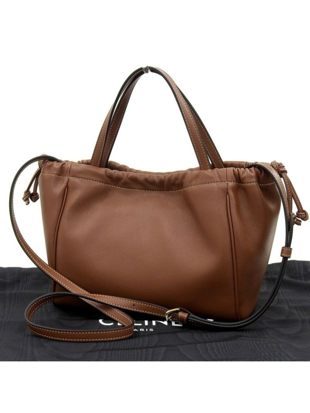 Celine Triomphe Small Cabas Drawst Ring Cuile Shoulder Bag - Picture 2 of 8